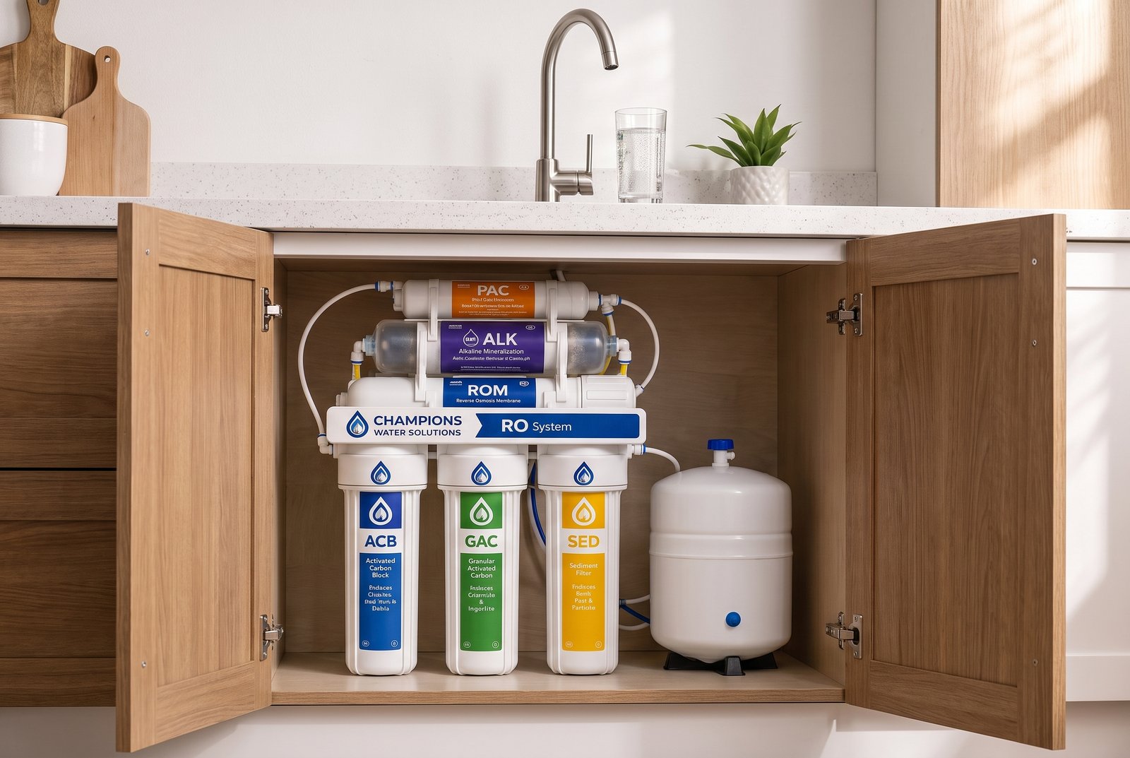 Under-sink reverse osmosis drinking system